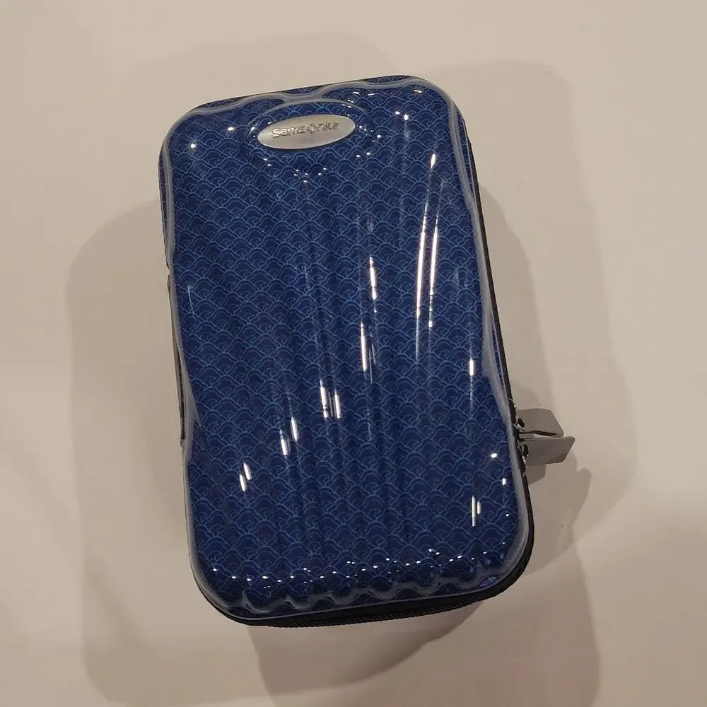 Samsonite ANA First Class Blue Black Zip Travel Case Amenity Toiletry Bag Pouch